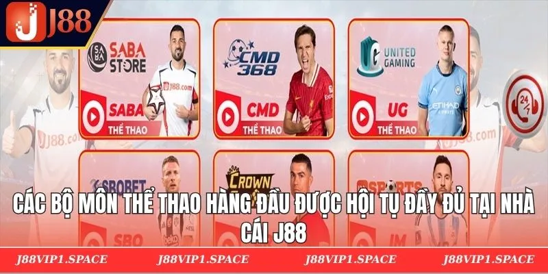 Các bộ môn thể thao hàng đầu được hội tụ đầy đủ tại nhà cái J88